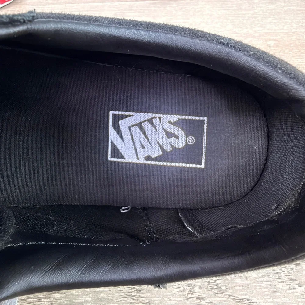 Vans Ward Suede Canvas Sneakers Sidestripe Black White Mens 11